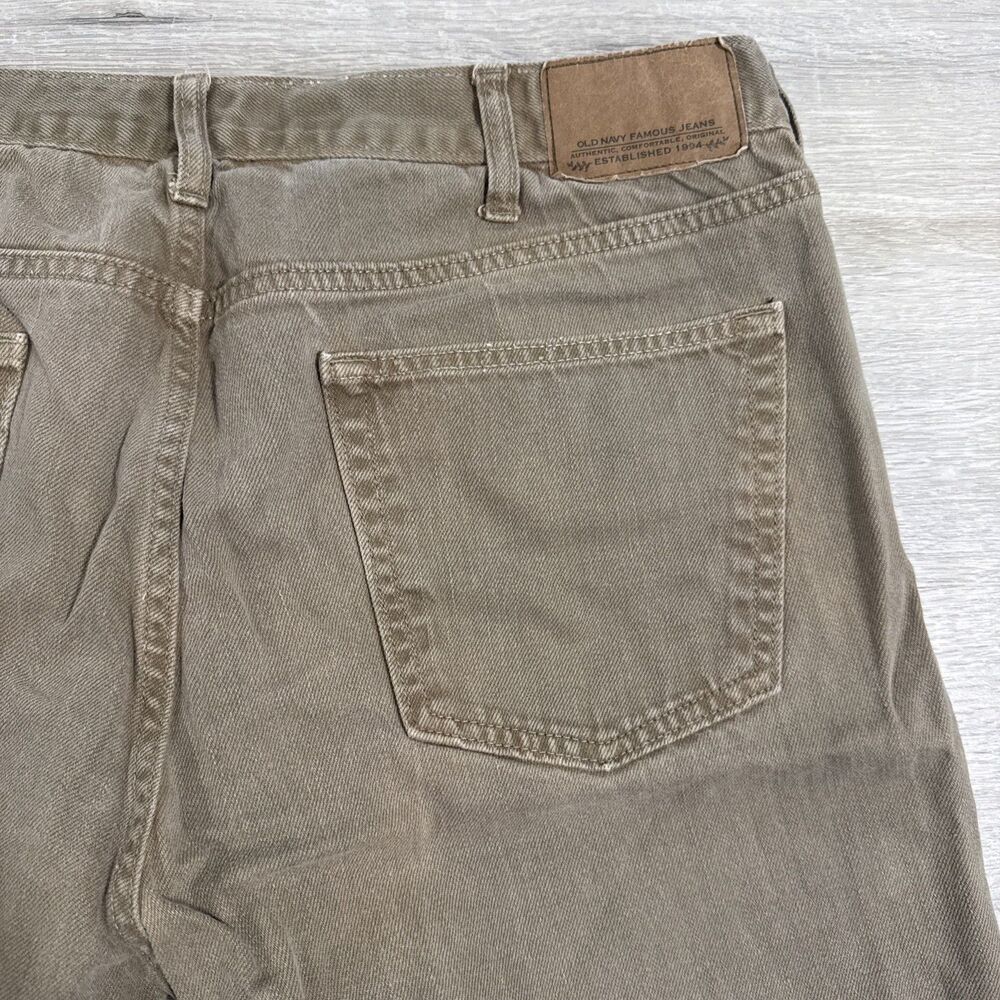 Old Navy Denim Shorts Men’s 36 Brown Slim Cut Off Raw Hem 100% Cotton - Picture 8 of 13